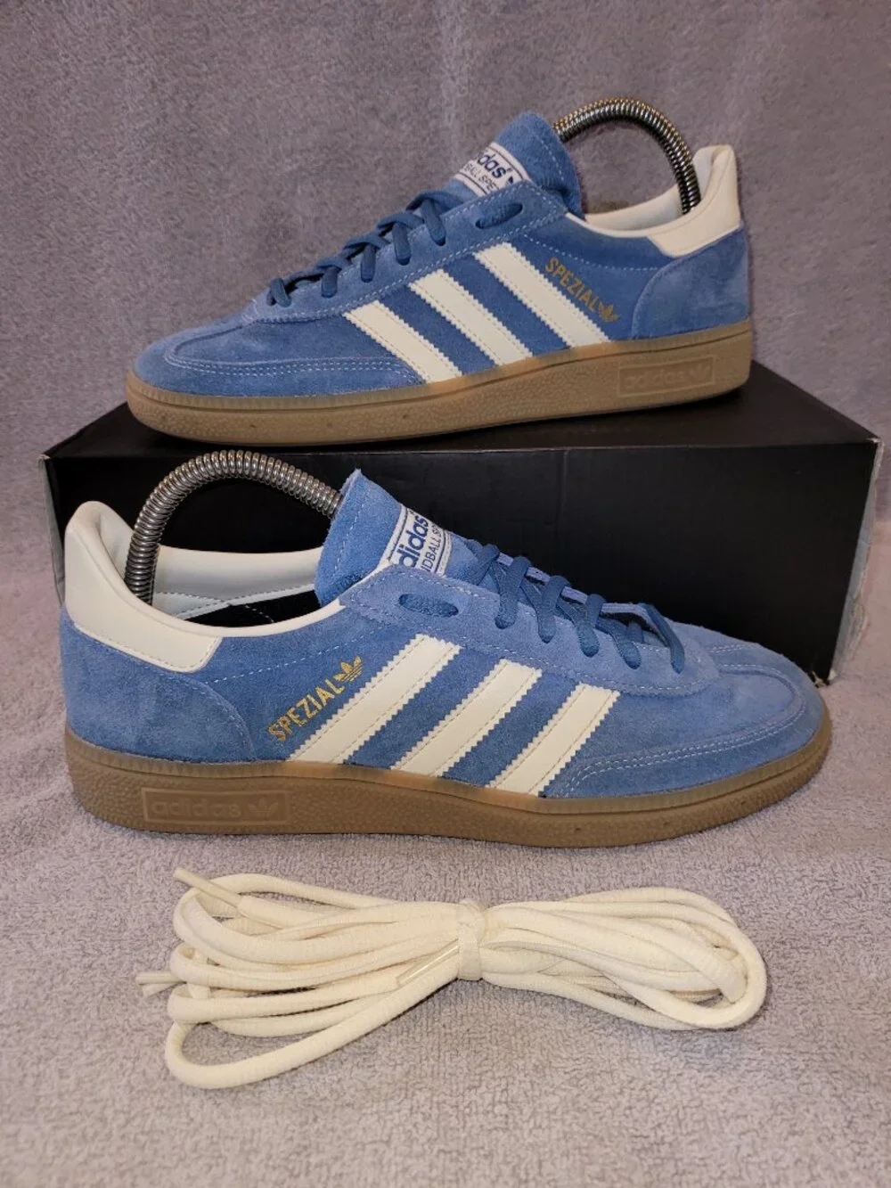 Adidas OG HANDBALL SPEZIAL IG6194 Blue White Tan Gum Sneakers Men's Size 7.5